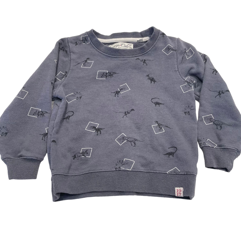 Sovereign Code Baby Boy Dinosaur Print Sweatshirt 24 Months Infant Gray Pullover